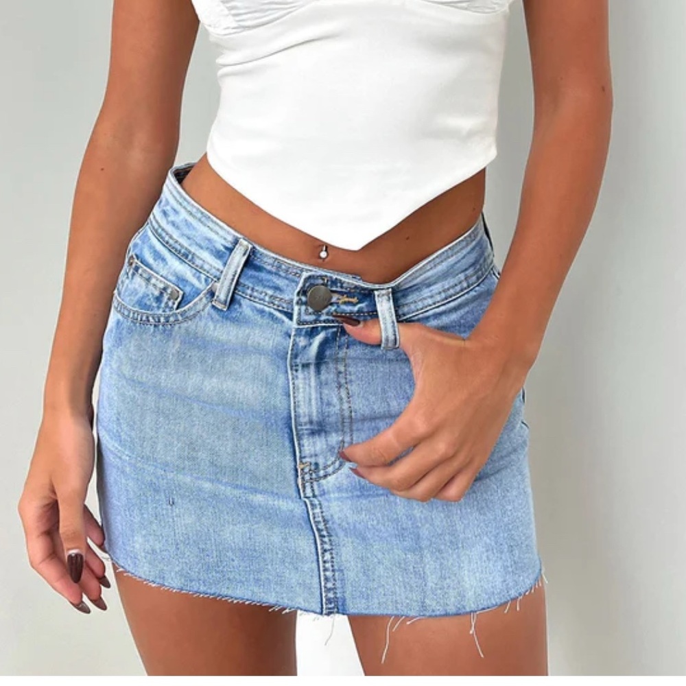 Denim Mini Skirt- Thatssofetch - image 1